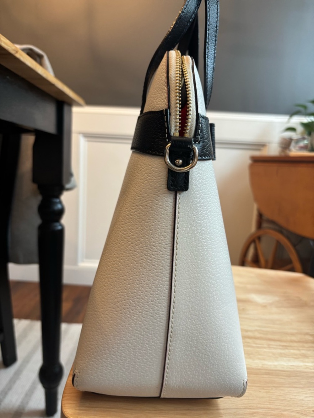 kate spade Cream and Black Bow Dome Satchel - Picture 6 of 7